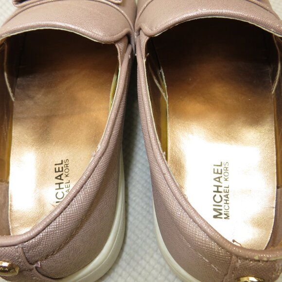 Michael Kors Ivy Cara-888 Rose Gold MK Bling Glitter Crystal Flats Size 5 Shoes - Picture 6 of 12